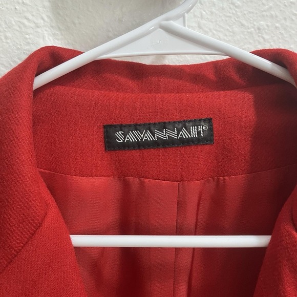 Vintage Savannah Holiday‎ Red Wool Bomber Jacket Size 12 Christmas Grandma - Picture 3 of 11